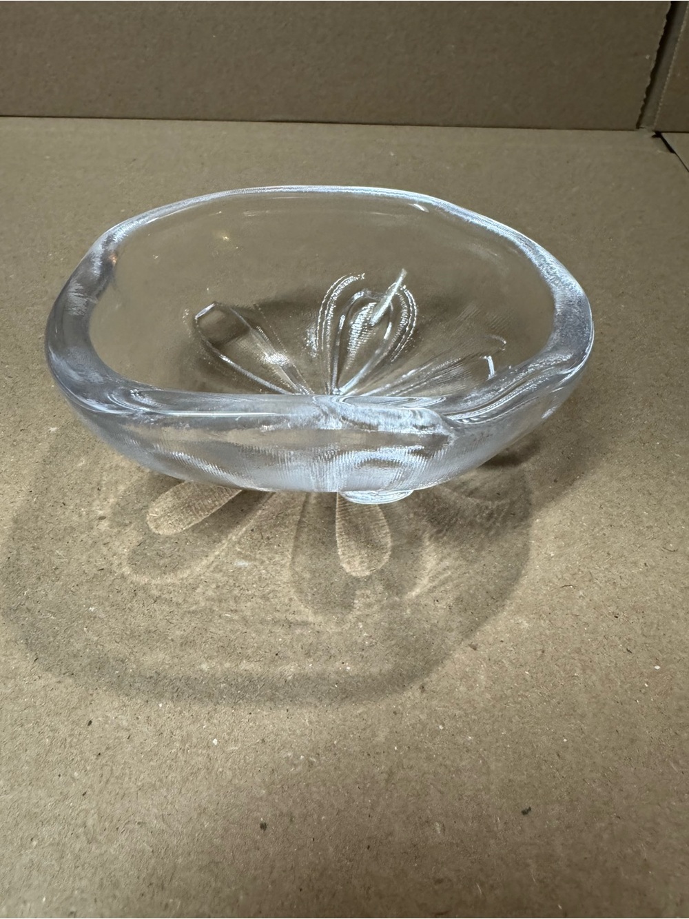 Simon Pearce Sand Dollar Lead Crystal Trinket Dish Bowl